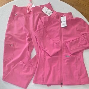 NWT FIGS Zamora Jogger & Contour Knit Jacket Scrubs Women's Size Small